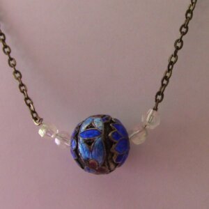 Elegant Blue Floral Pendant