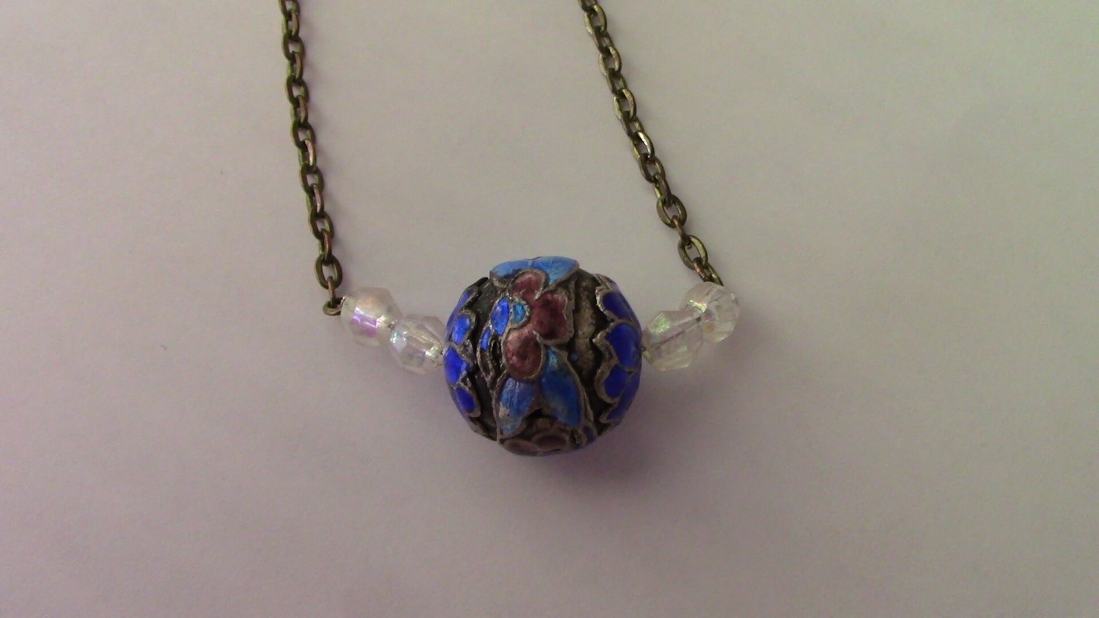 Elegant Blue Floral Pendant - Image 4