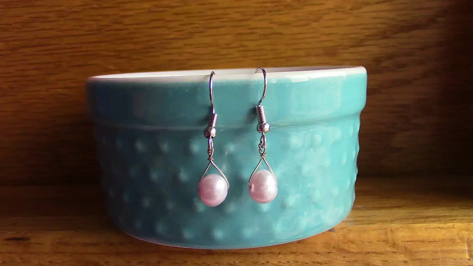 Faux Pearl Drop Earrings - Image 3