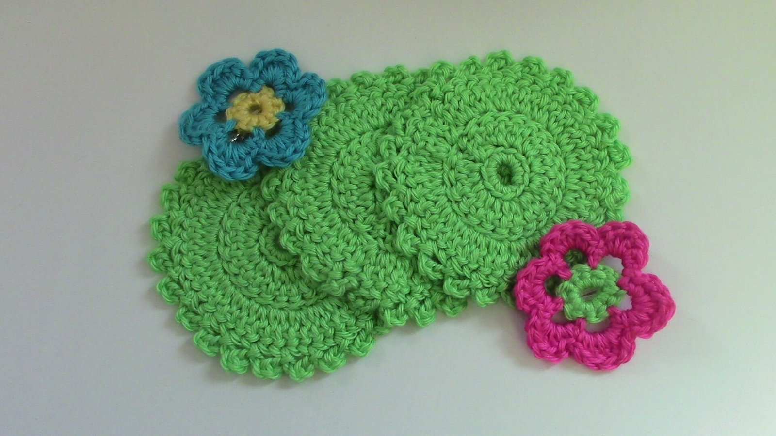 Crocheted Spring Coasters Easter Gift - set of 3
