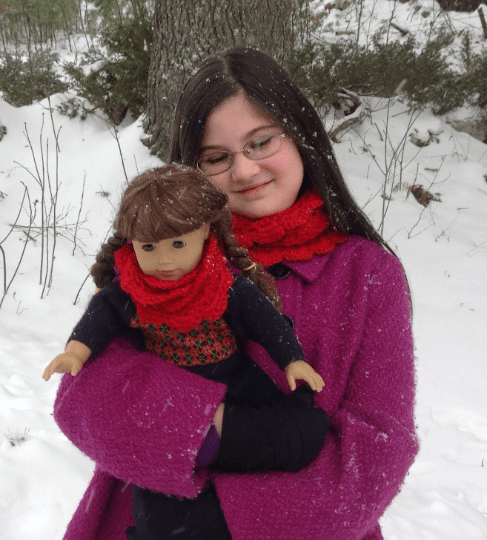 Handmade Matching Girl and Doll Infinity Scarf Set - Image 7