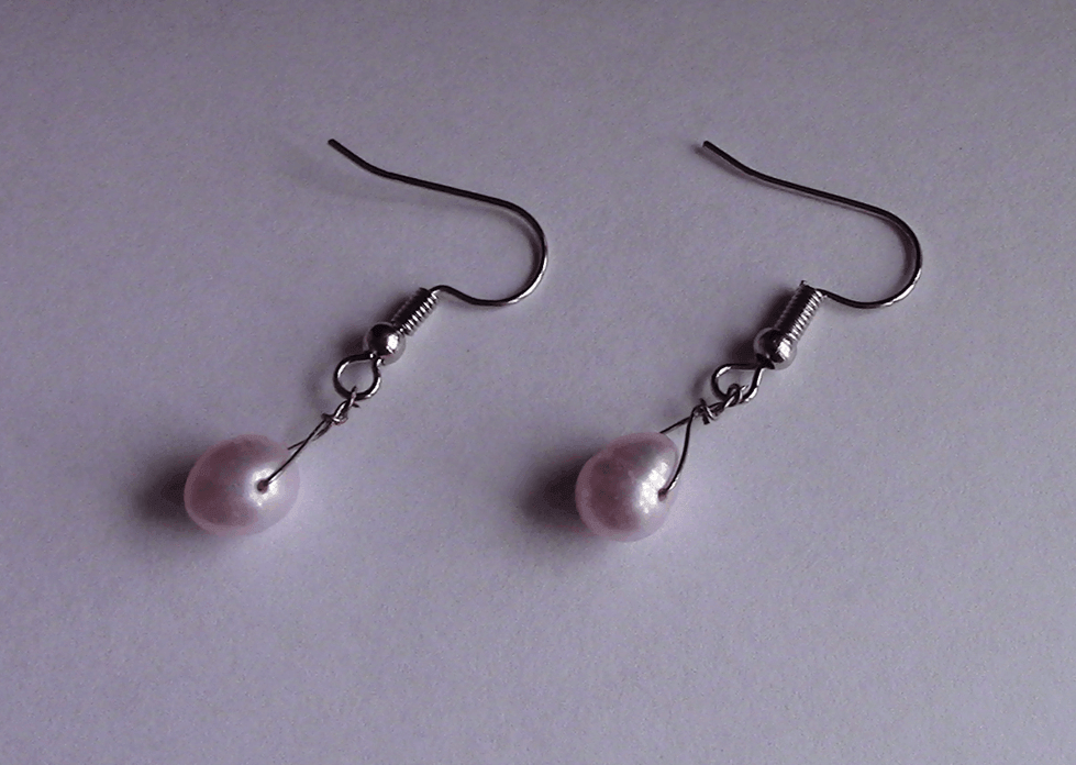 Faux Pearl Drop Earrings - Image 2