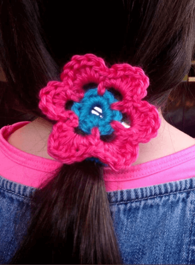 Crocheted Flower Barrette (available in multiple colors)