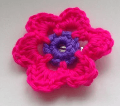 Crocheted Flower Barrette (available in multiple colors) - Image 4