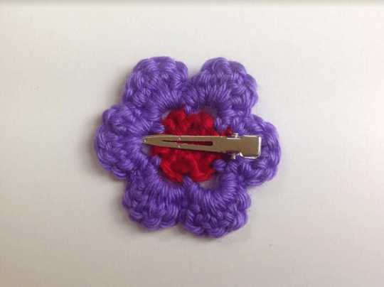 Crocheted Flower Barrette (available in multiple colors) - Image 7
